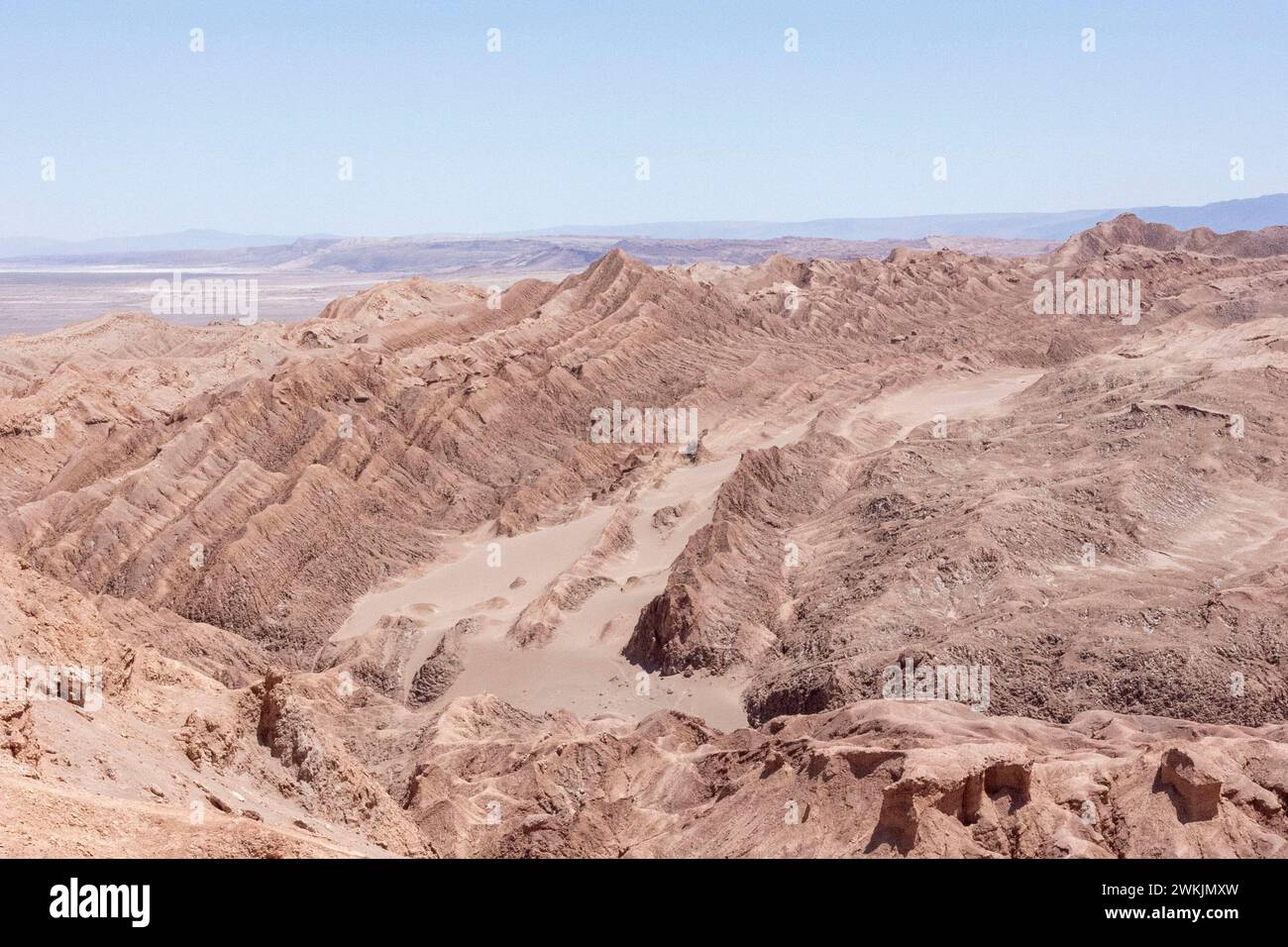 Valley of the moons (Valle de la Luna), Atacama Desert, Chile. Where the surface replicates that of the moon and is used for space exploration. Stock Photo