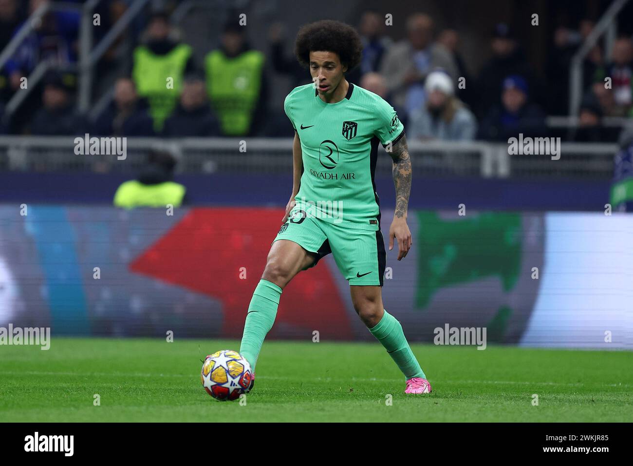 Milano, Italy. 20th Feb, 2024. Axel Witsel of Club Atletico de Madrid in action during the Uefa Champions League round of 16 first leg match beetween Fc Internazionale and Club Atletico de Madrid at Stadio Giuseppe Meazza on February 20, 2024 in Milan, Italy . Credit: Marco Canoniero/Alamy Live News Stock Photo