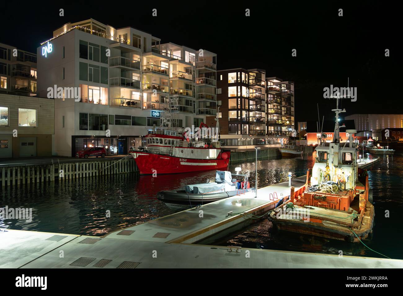 Dockside apartments at Svolvaer marina, Lofoten Islands, Norway Stock Photo Alamy