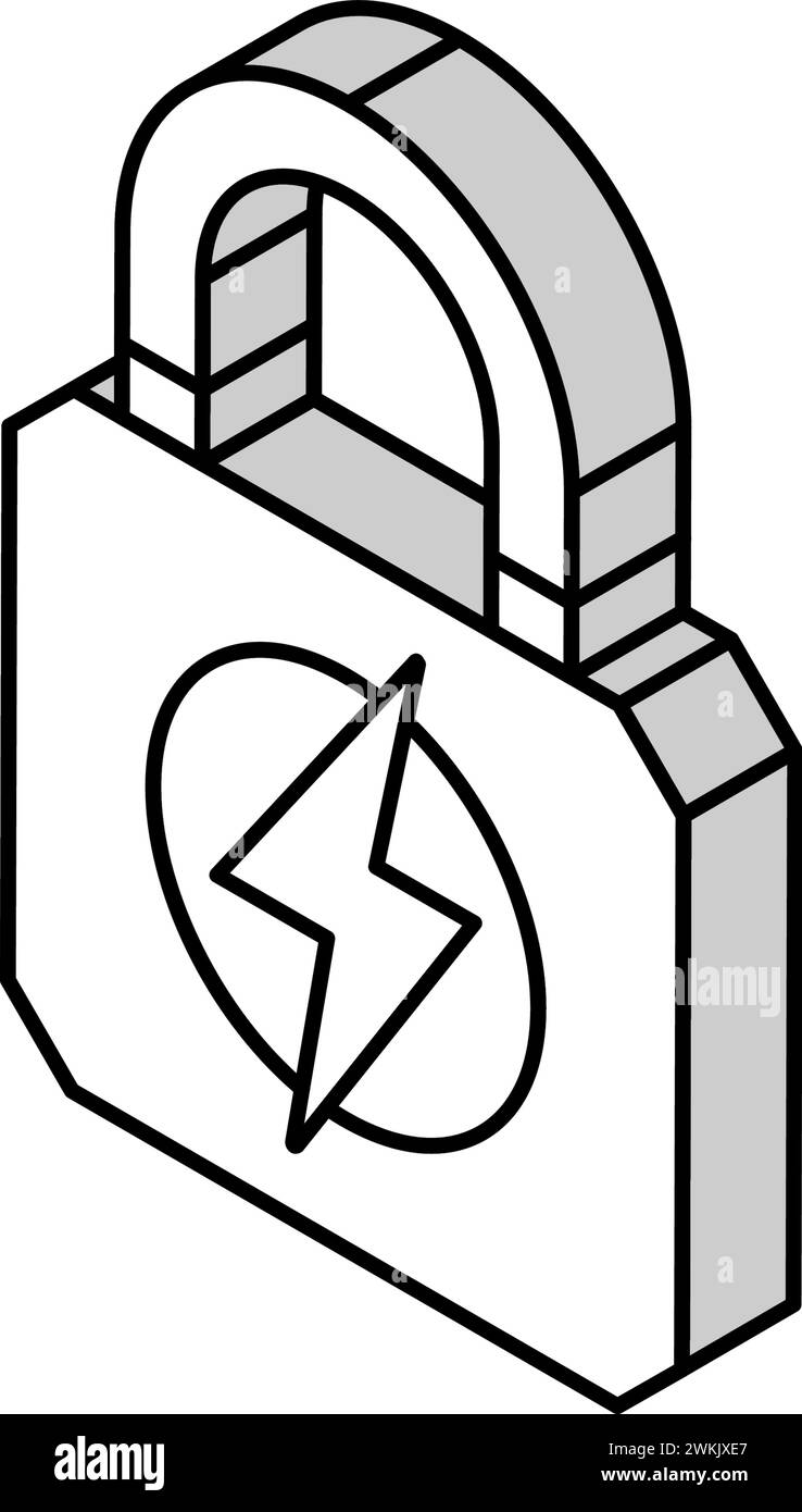 security electricity isometric icon vector illustration Stock Vector ...