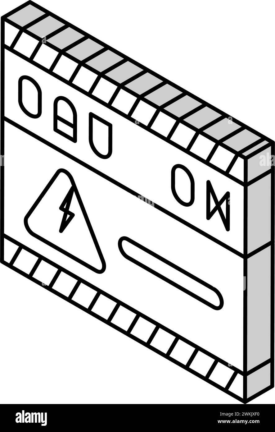 caution electricity isometric icon vector illustration Stock Vector ...