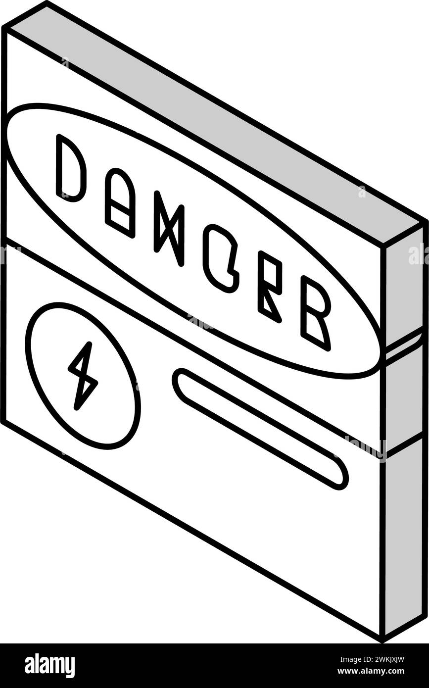 danger electricity isometric icon vector illustration Stock Vector ...