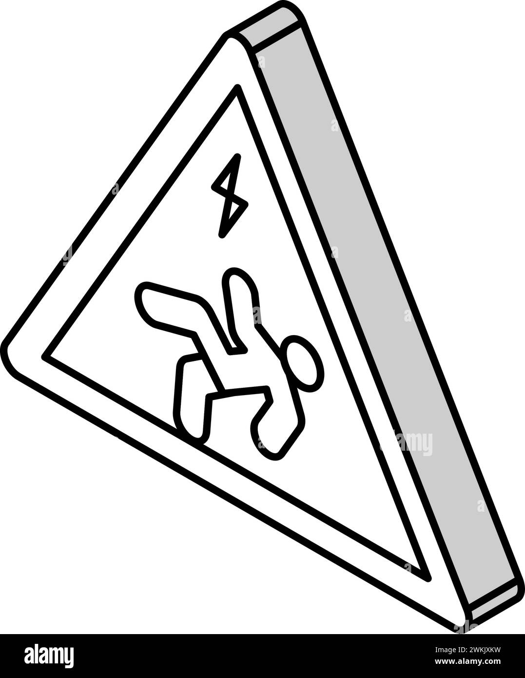 hazard electricity isometric icon vector illustration Stock Vector ...