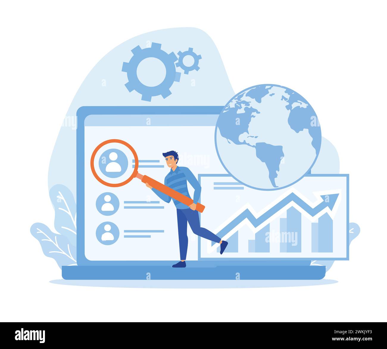 Performance tools and software solutions abstract concept. Business intelligence dashboard. flat vector modern illustration Stock Vector
