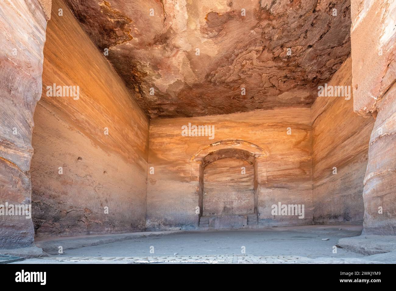 Wadi Musa, Jordan; A view of the interior of the Monastery in Petra, Jordan Stock Photo