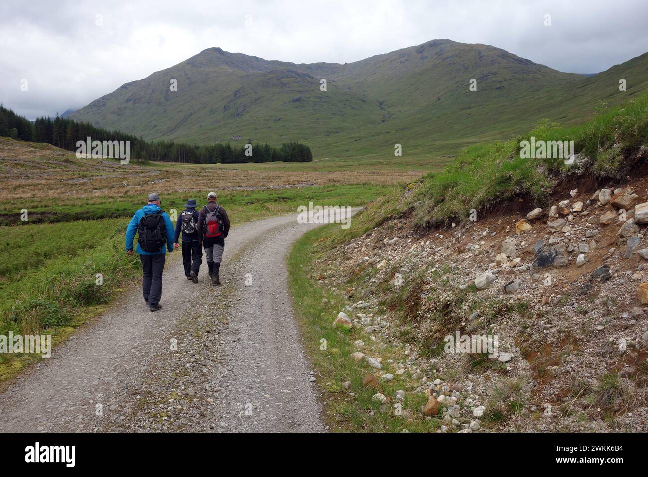 The Scottish Mountain Corbett 'Sgurr cos na Breachd-laoidh' from the Remote Farming Hamlet of Strathan in Glen Dessarry, Scottish Highlands, Scotland. Stock Photo