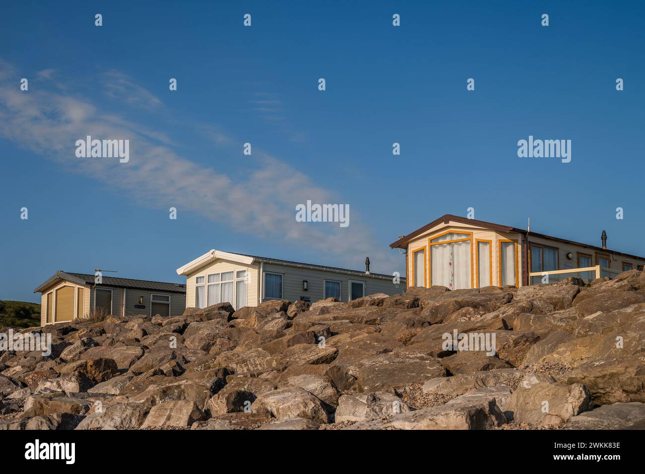 caravans trailers brean sands holiday park somersest england uk Stock Photo