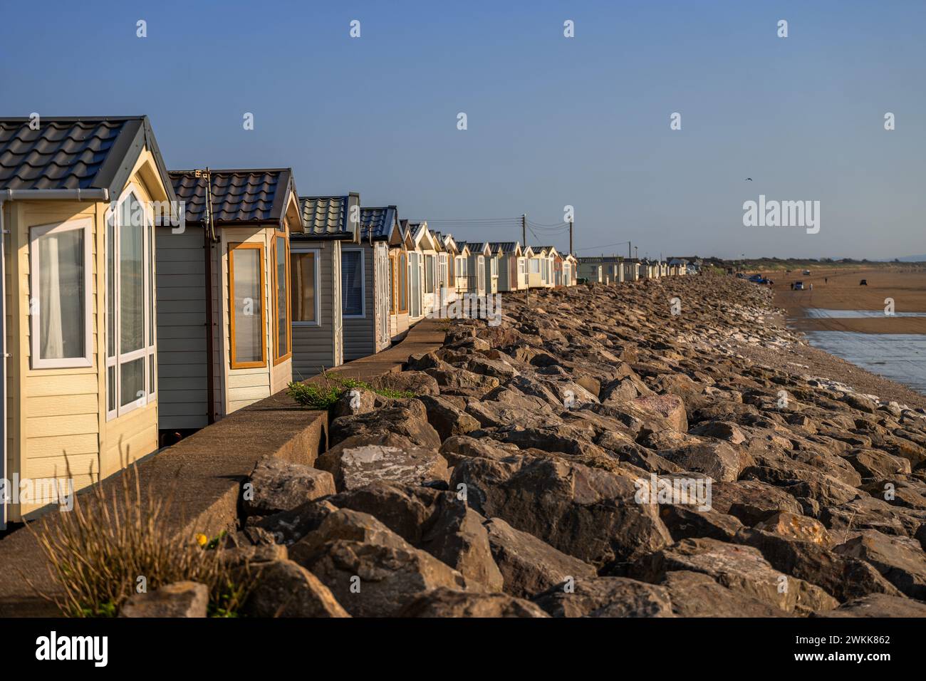 caravans trailers brean sands holiday park somersest england uk Stock Photo