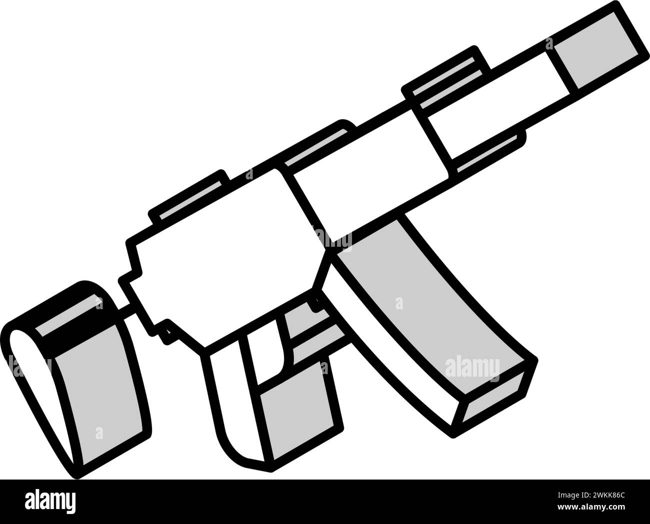 rifle weapon war isometric icon vector illustration Stock Vector Image ...
