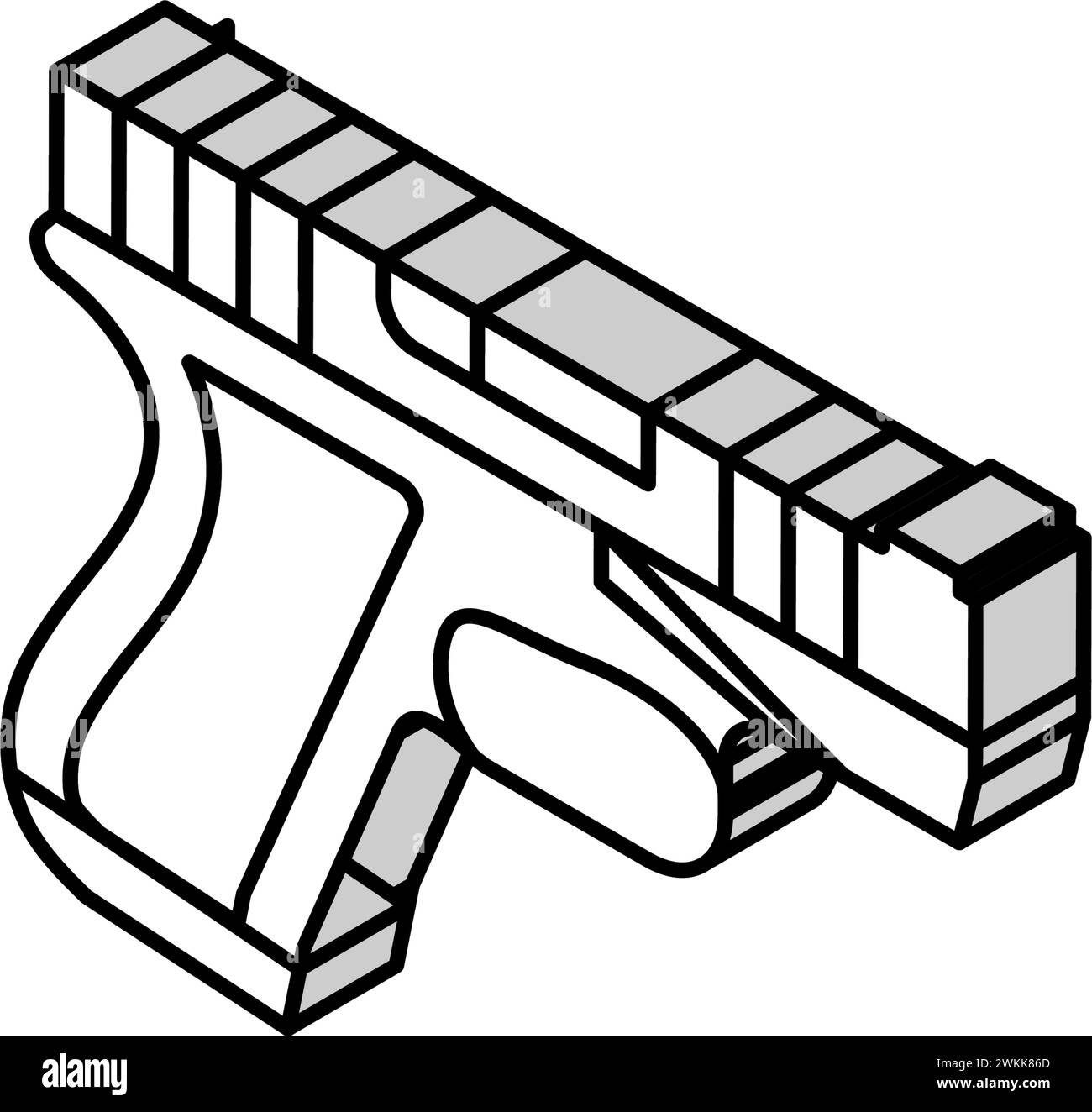 pistol weapon war isometric icon vector illustration Stock Vector Image ...
