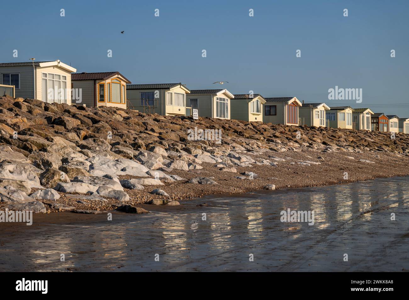 caravans trailers brean sands holiday park somersest england uk Stock Photo