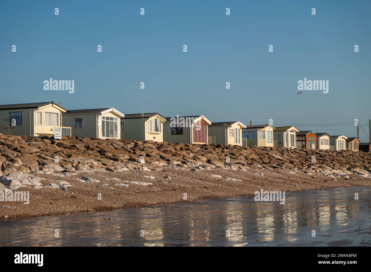 caravans trailers brean sands holiday park somersest england uk Stock Photo