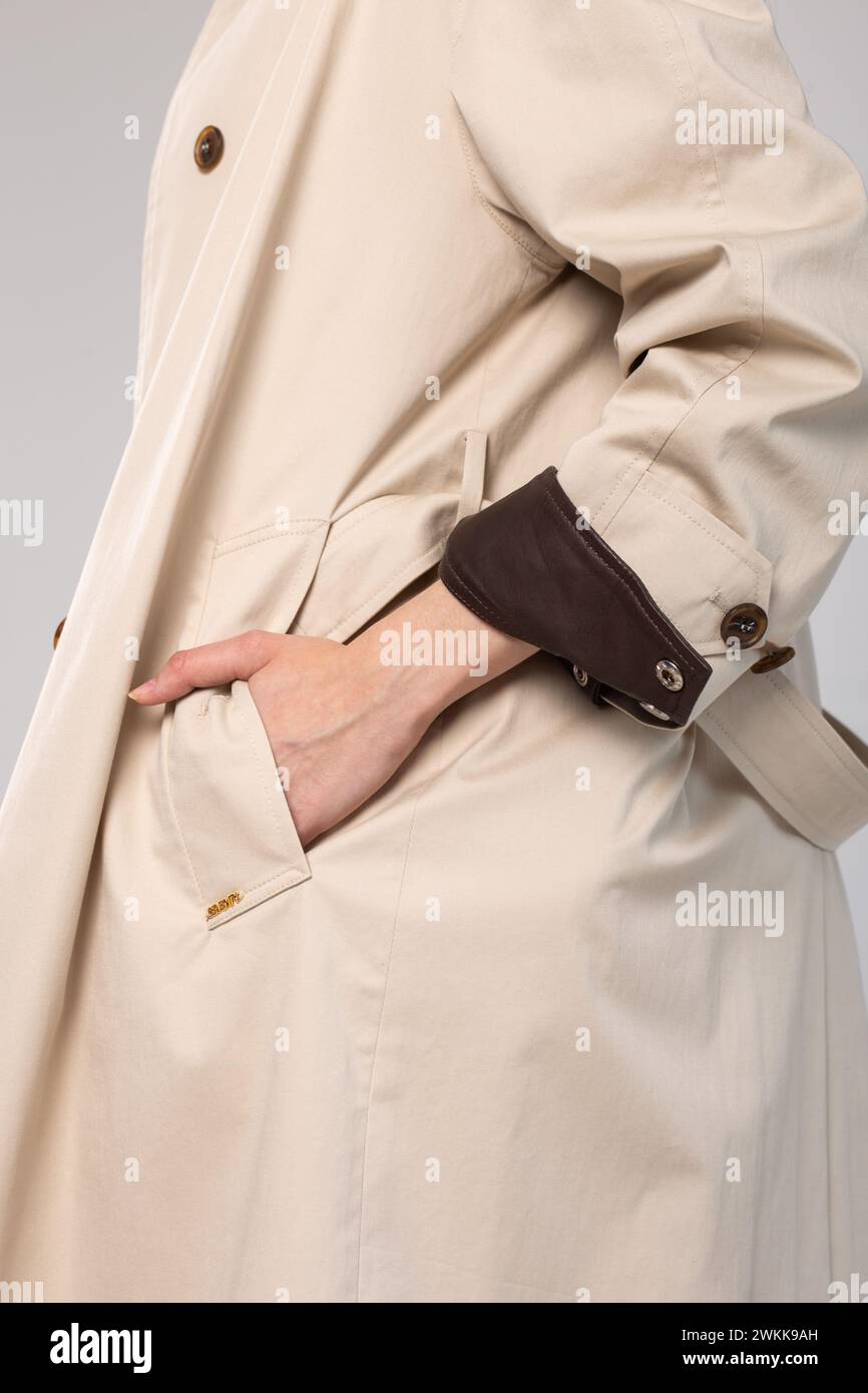 Leather trench coat hi-res stock photography and images - Alamy