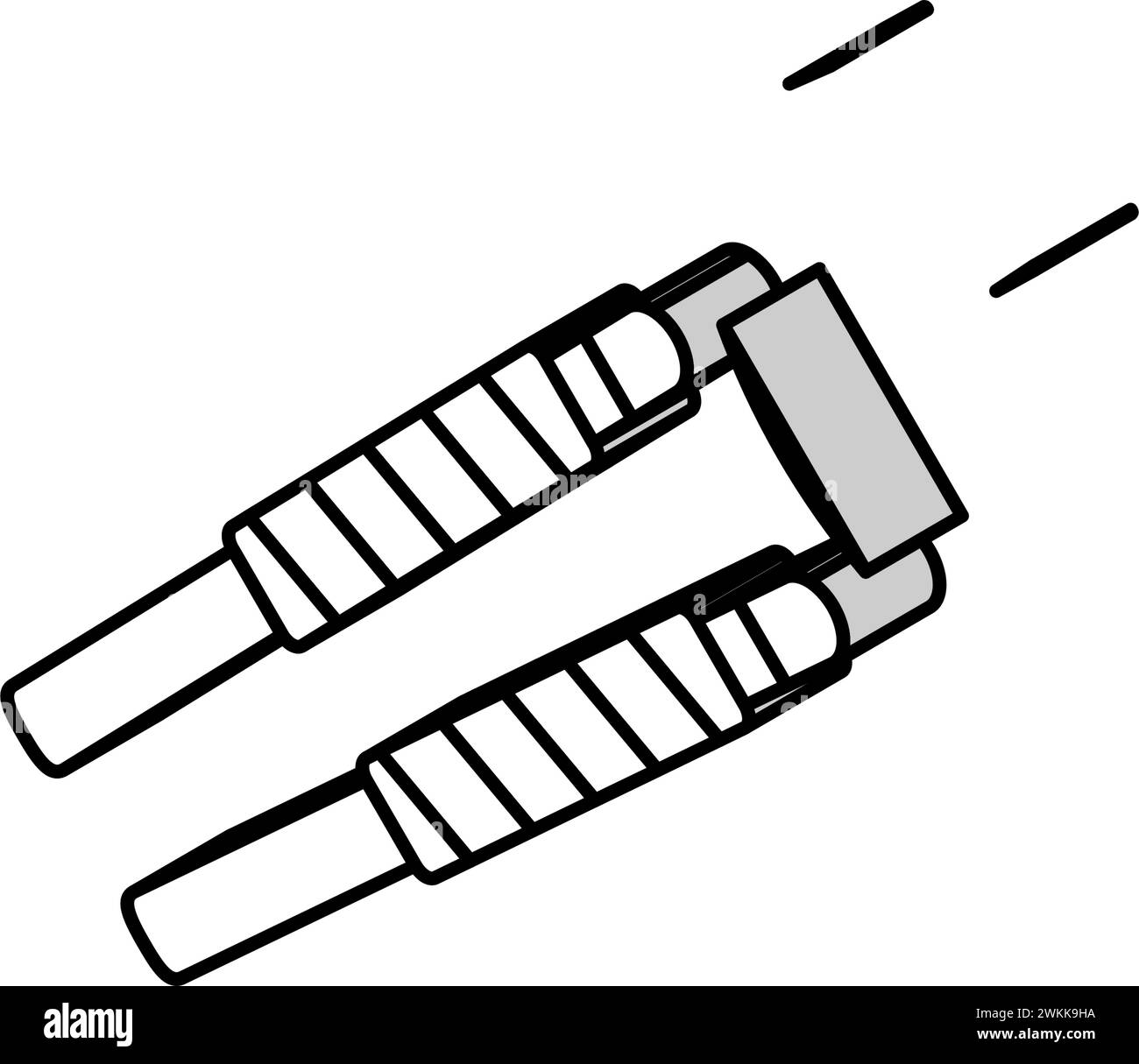 nunchucks weapon military isometric icon vector illustration Stock