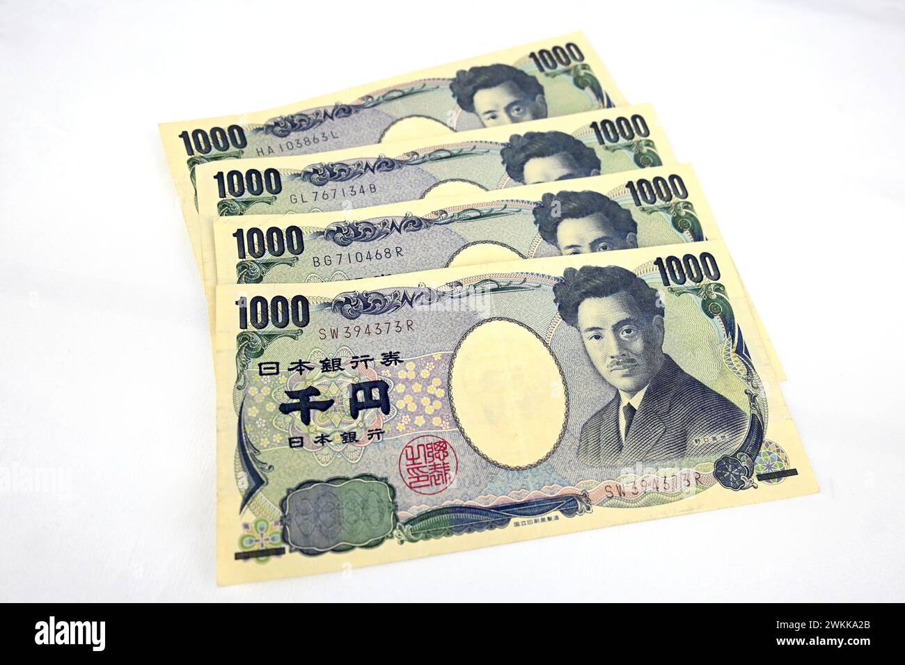 1000 Yen notes japanese money  – Wales, UK – 19 February 2024 Stock Photo