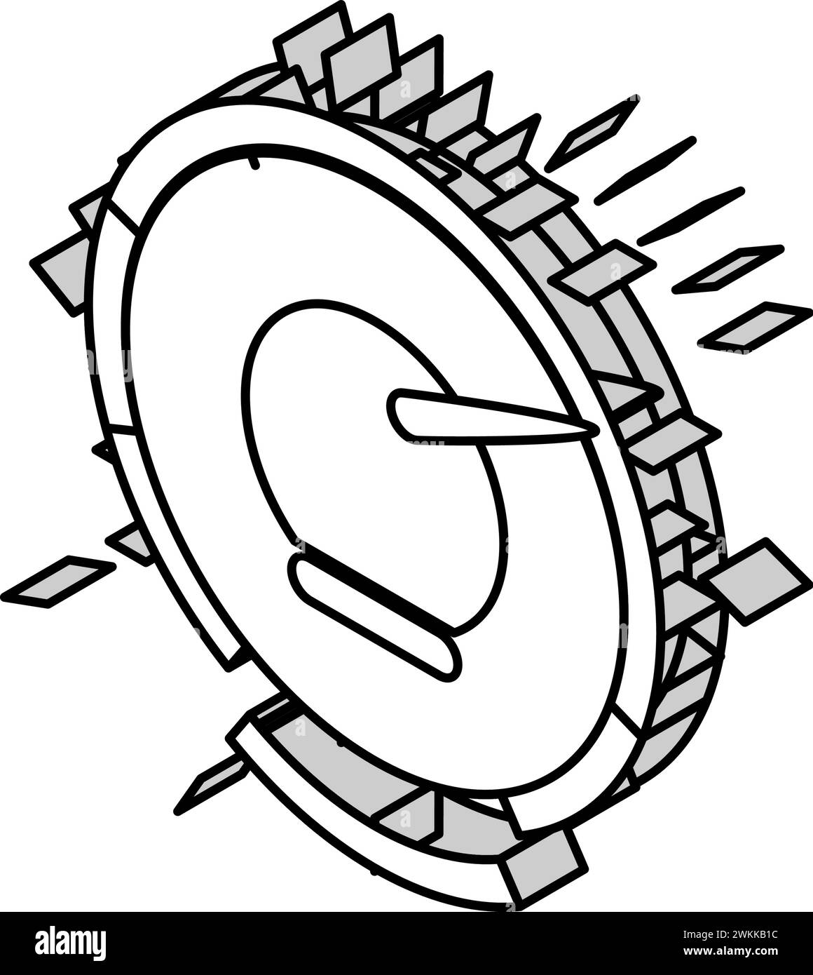 speedometer vehicle speed auto isometric icon vector illustration Stock ...
