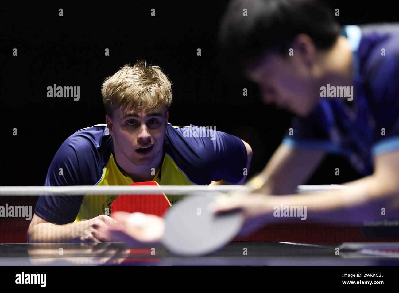 Busan, South Korea. 21st Feb, 2024. Truls Moregard of Sweden competes