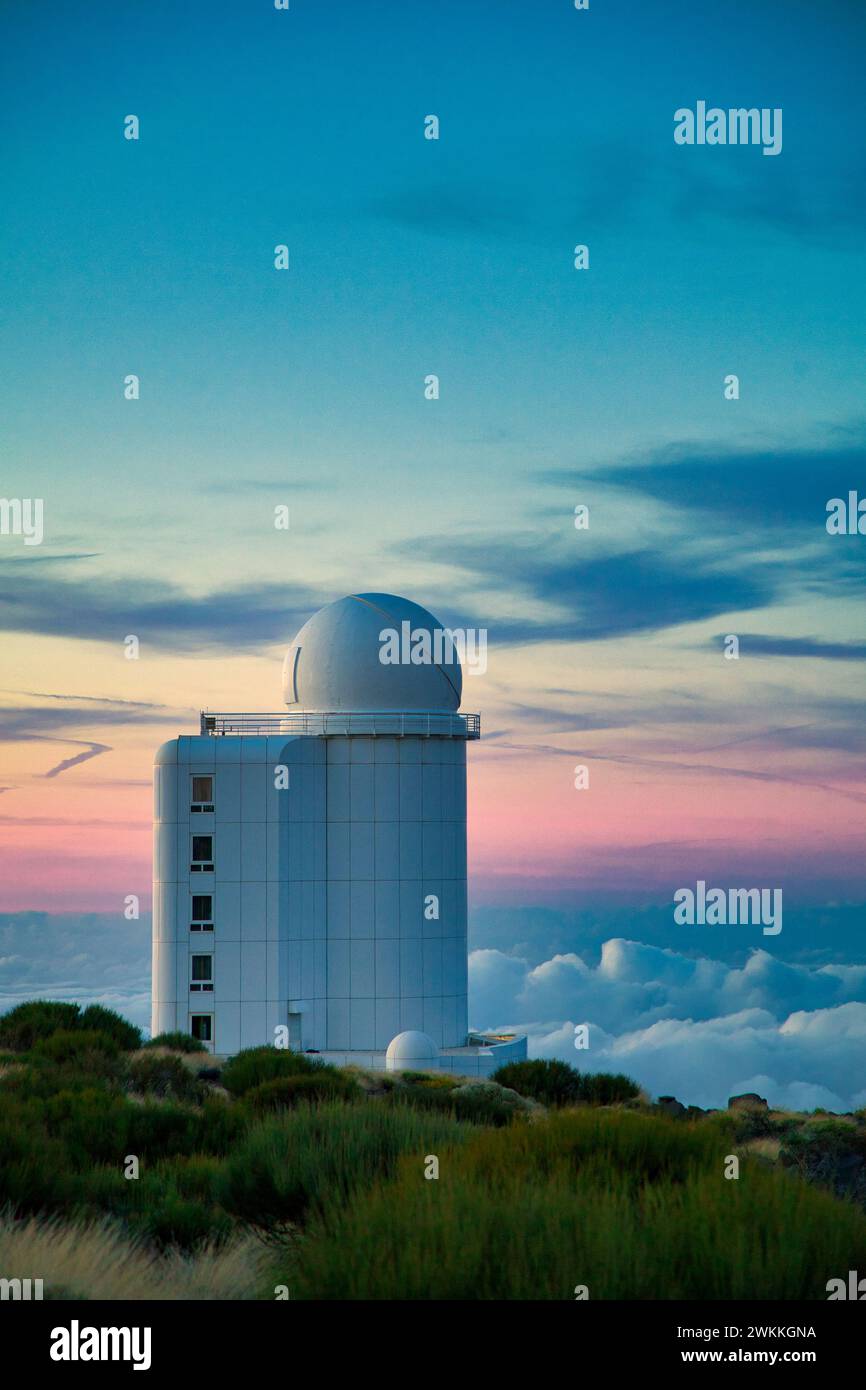 Themis Solar Telescope, 'Observatorio del Teide' (OT), Astronomical Observatory, Las Cañadas del Teide National Park, Tenerife, Canary Islands, Spain. Stock Photo
