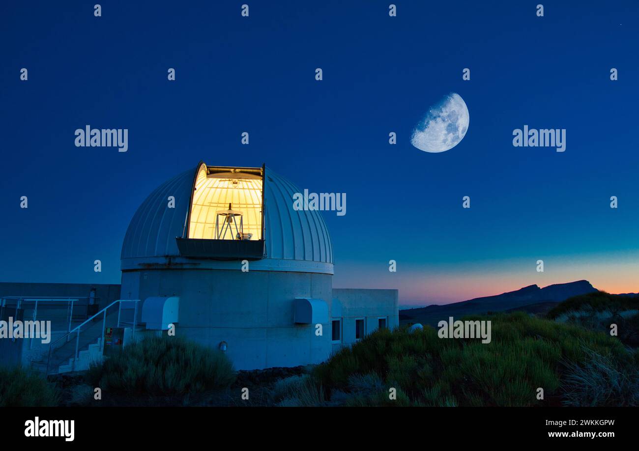 The IAC-80 Telescope, Observatorio del Teide, Tenerife, Canary Islands, Spain. Stock Photo