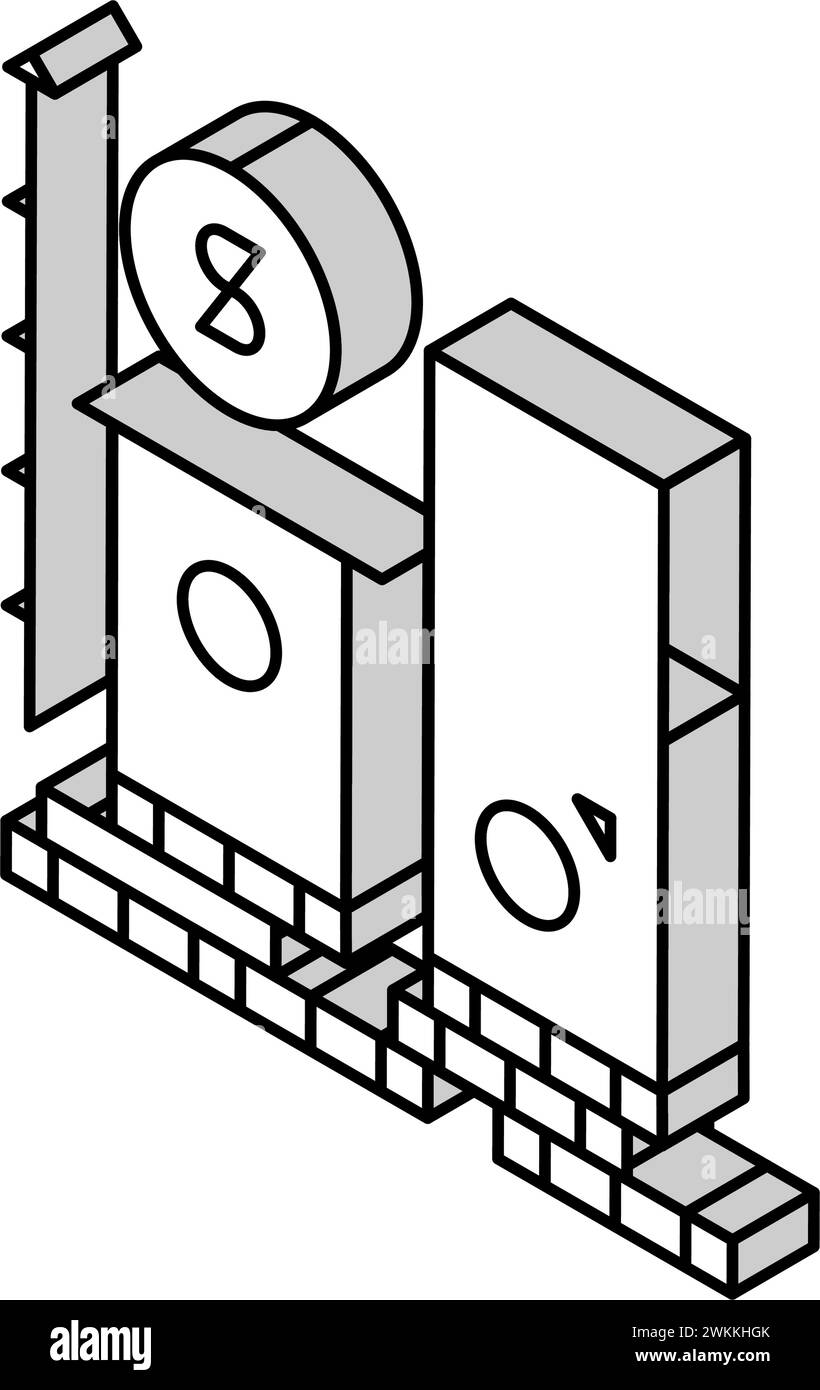 gender wage gap feminism woman isometric icon vector illustration Stock