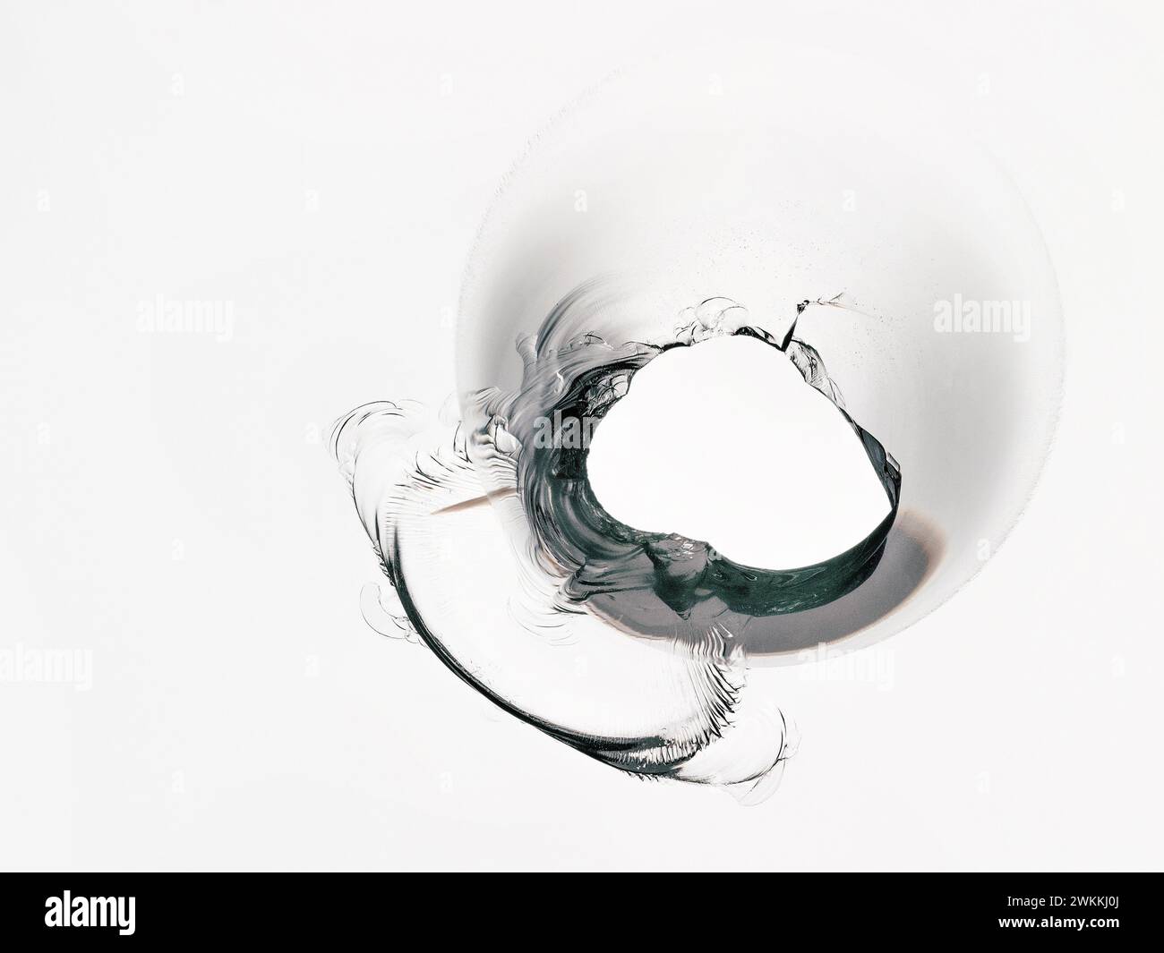 Cracked glass on a white background texture Stock Photo