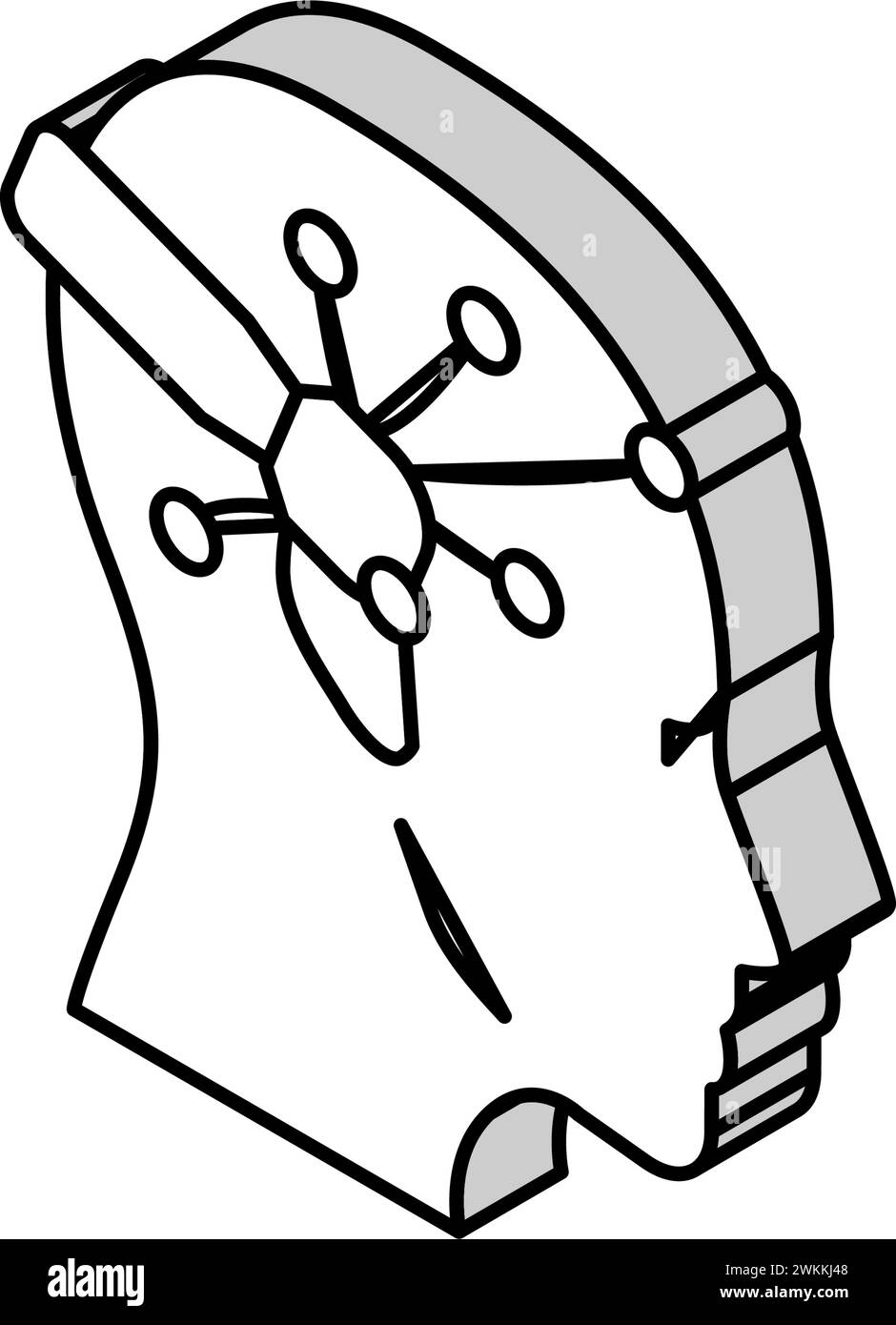 brain interface device future technology isometric icon vector ...