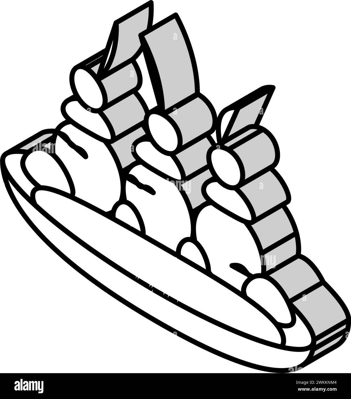 banana split sweet food isometric icon