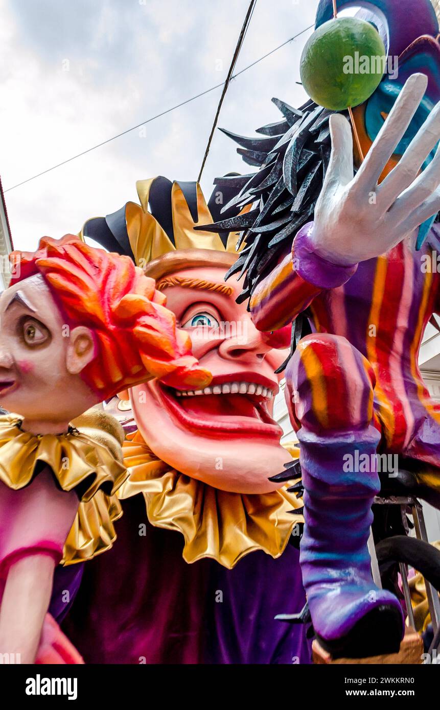 Giant Multicolored Sculpture on a Carnival Float in Patra City, Gr
