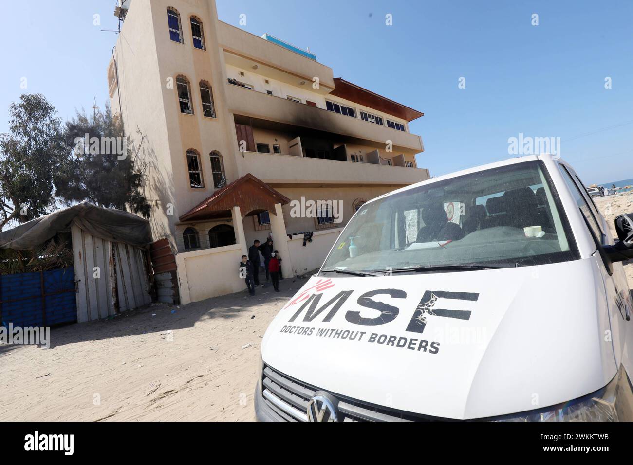 A view of a damaged building, belonged to medical charity Doctors ...