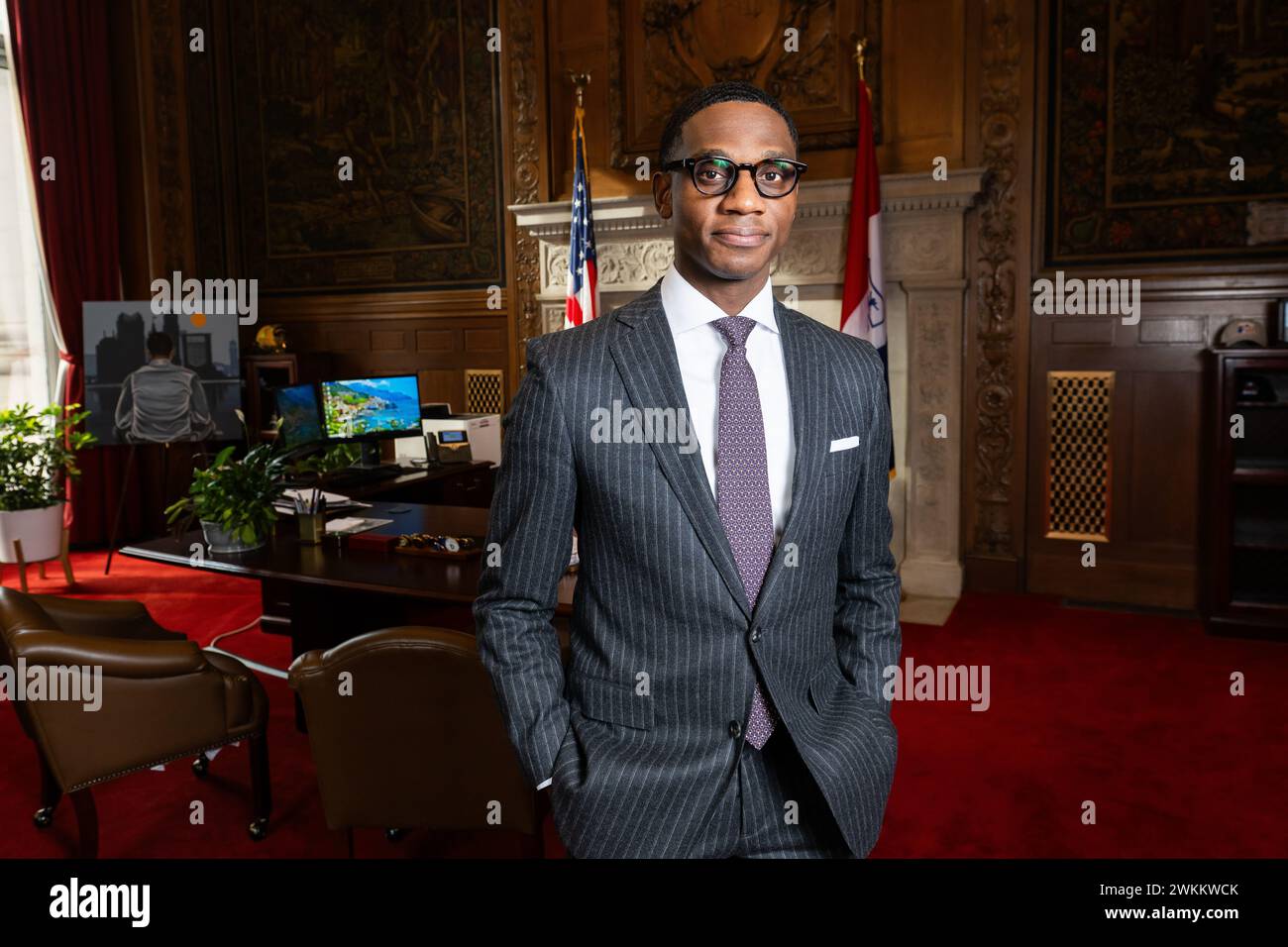 Portrait of Cleveland, Ohio mayor Justin Bibb Stock Photo Alamy