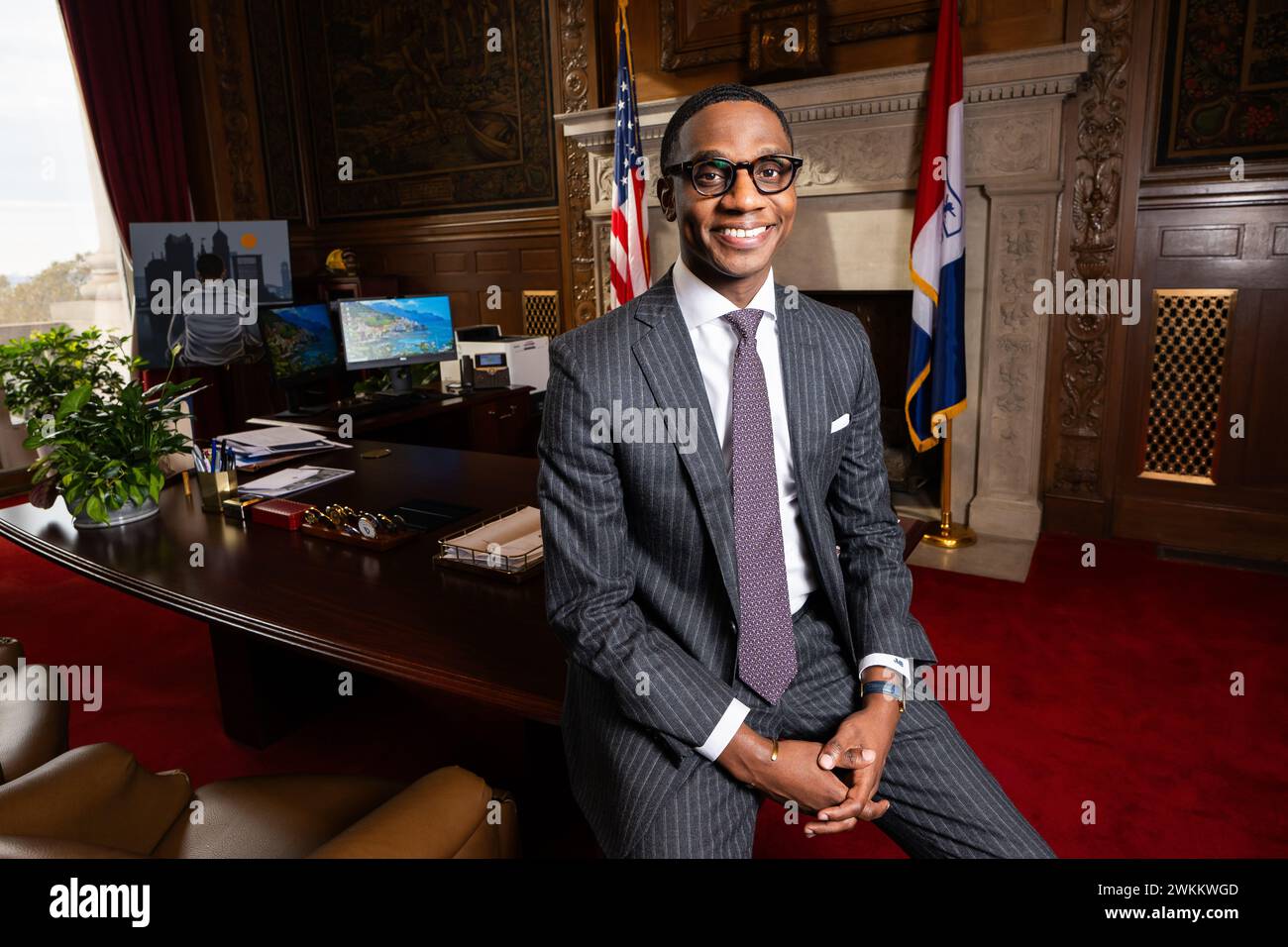 Portrait of Cleveland, Ohio mayor Justin Bibb Stock Photo Alamy