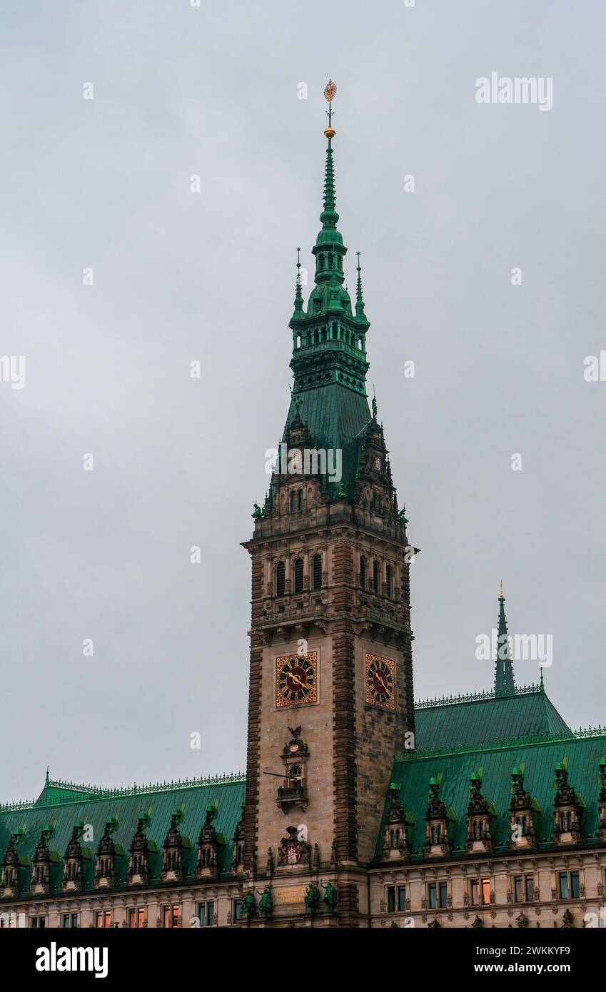 View of the Hamburg City Hall in Germany. Stock Photo