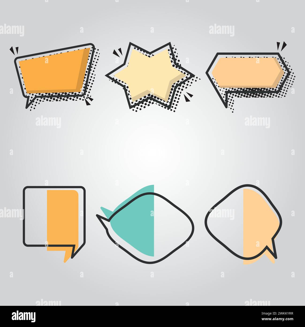 Set of empty colored comic speech bubble Vector Stock Vector Image ...