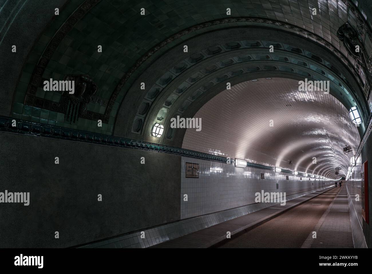 The old St. Pauli Elbe Tunnel in Hamburg, Germany. Stock Photo