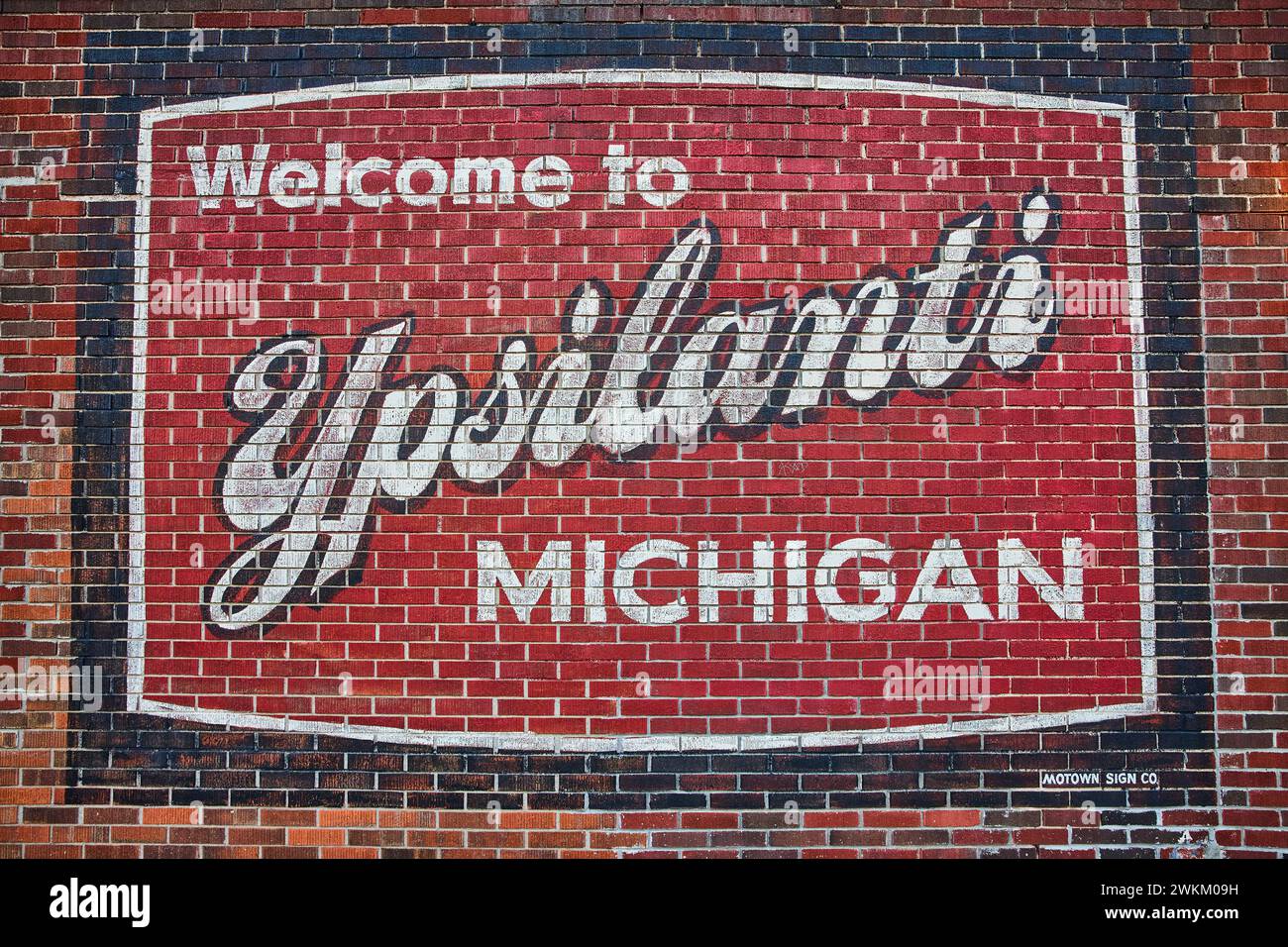 Ypsilanti Mural on Brick Wall, Michigan Stock Photo Alamy