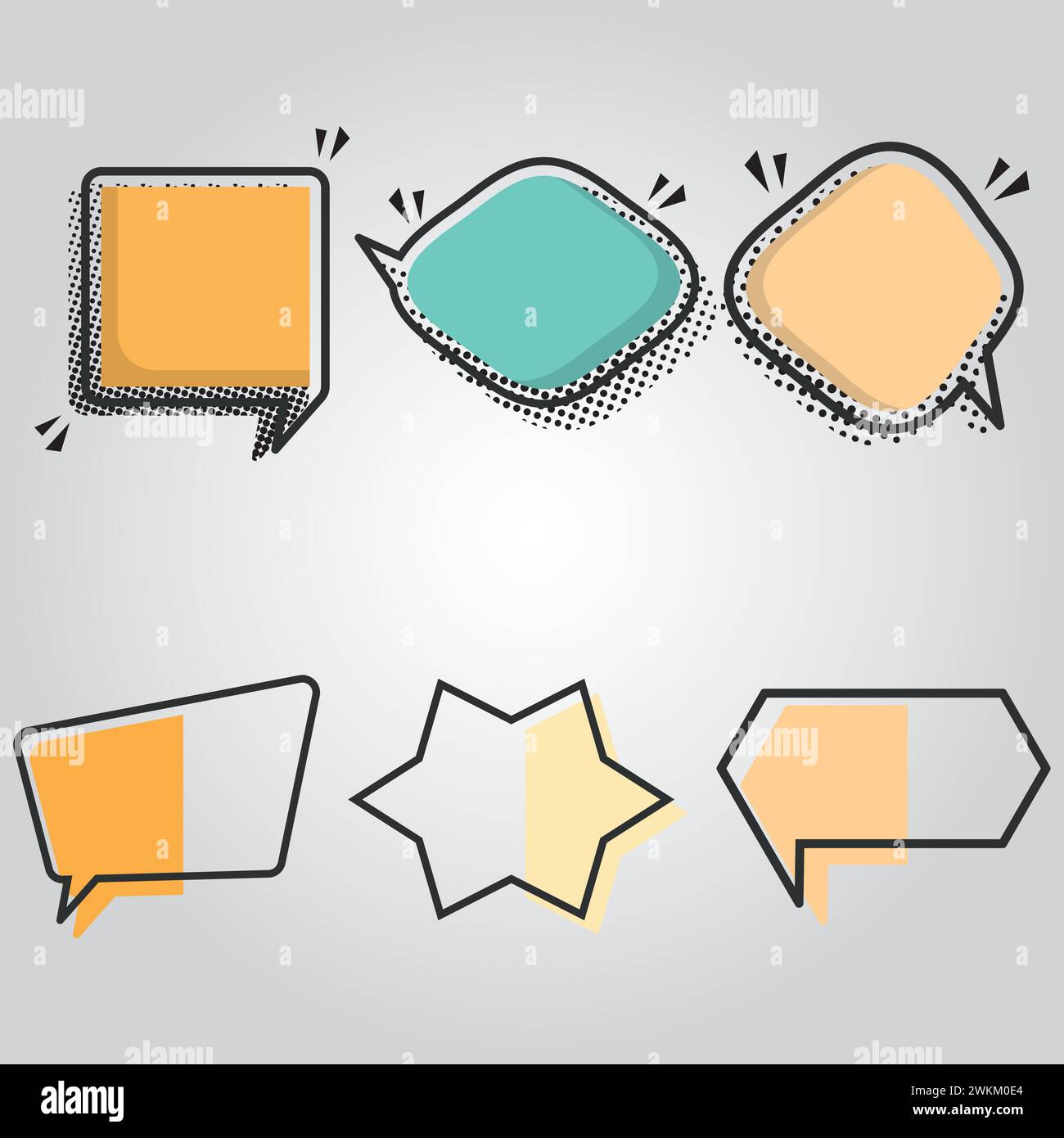 Set of empty colored comic speech bubble Vector Stock Vector Image ...