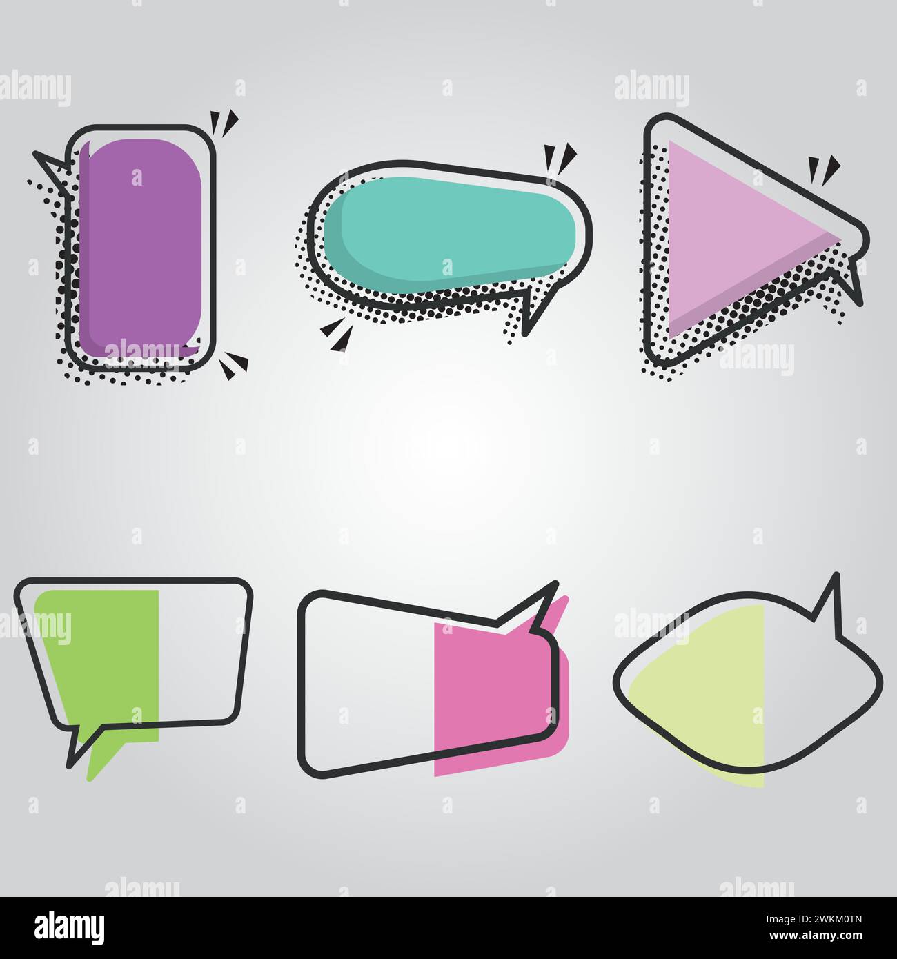 Set of empty colored comic speech bubble Vector Stock Vector Image ...