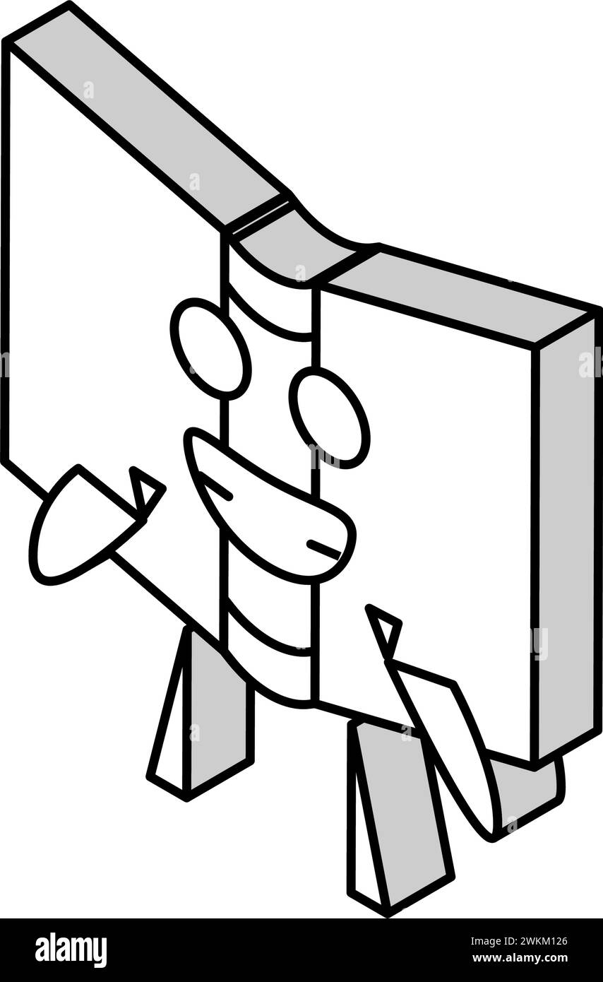 cute book character isometric icon vector illustration Stock Vector ...