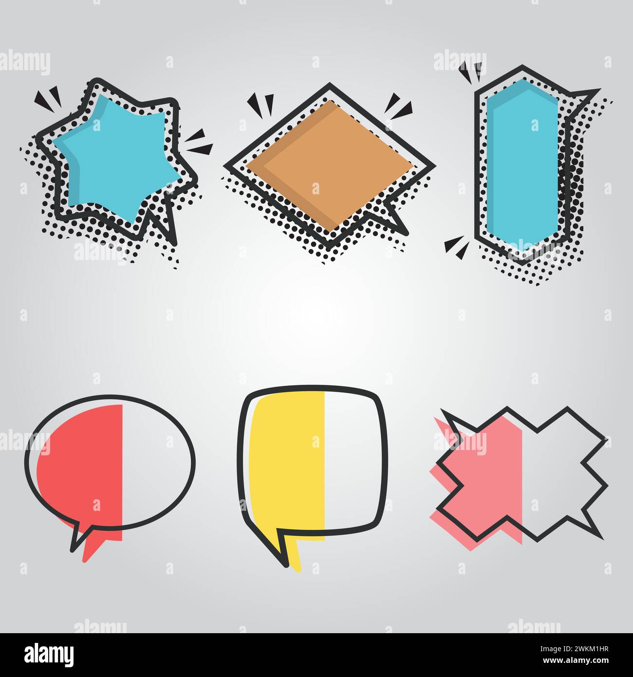 Set of empty colored comic speech bubble Vector Stock Vector Image ...