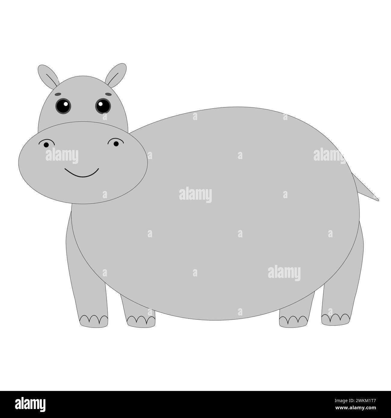 Illustration of very cute hippo calf Stock Vector Image & Art - Alamy