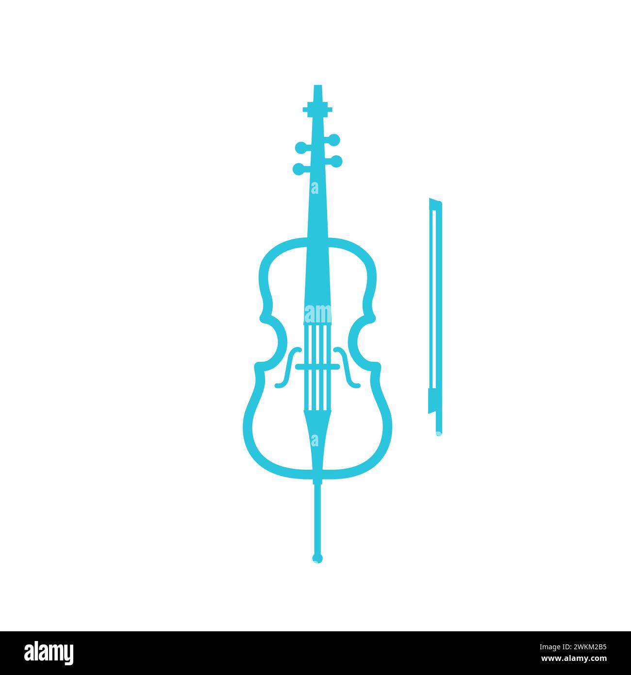 Cello. From blue icon set Stock Vector