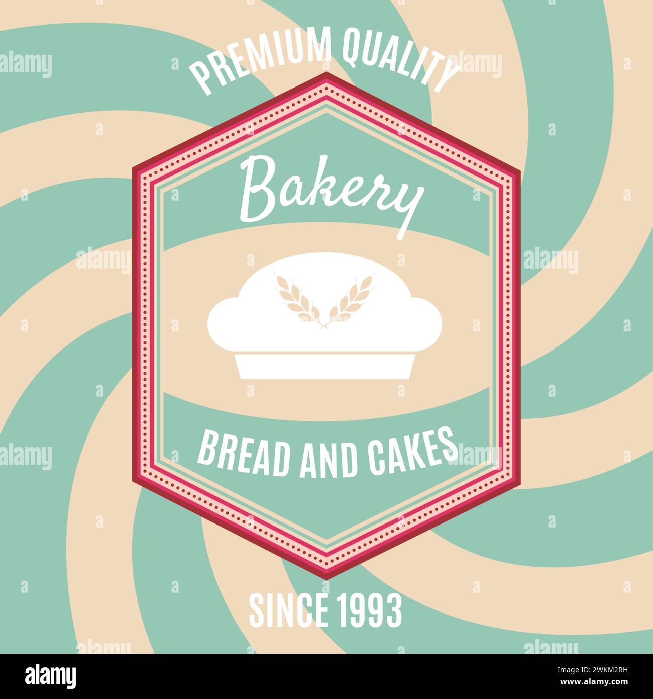 Pastry colored vintage bakery template Vector Stock Vector