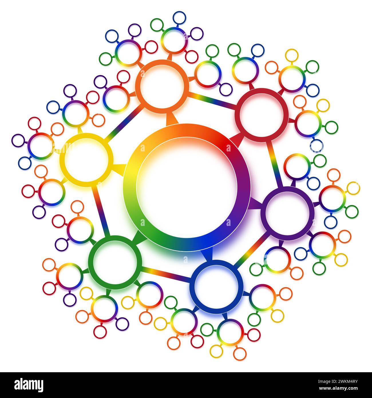 rainbow colorful network diagrams or presentation backgrounds Stock Photo