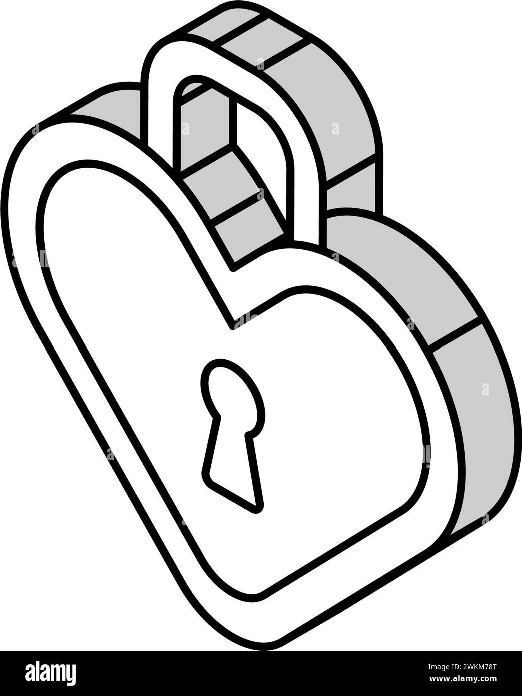 love lock isometric icon vector illustration Stock Vector Image & Art ...