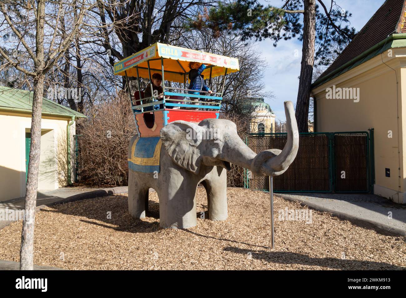 Elephant statue, Schönbrunn Zoo,Vienna, Austria, Europe. Stock Photo