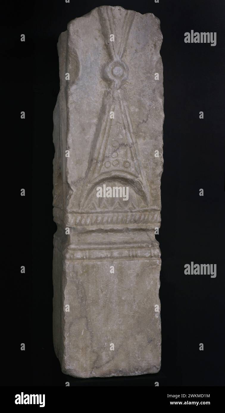 Altar support. Fragment of the lower part. The shaft shows part of a ...