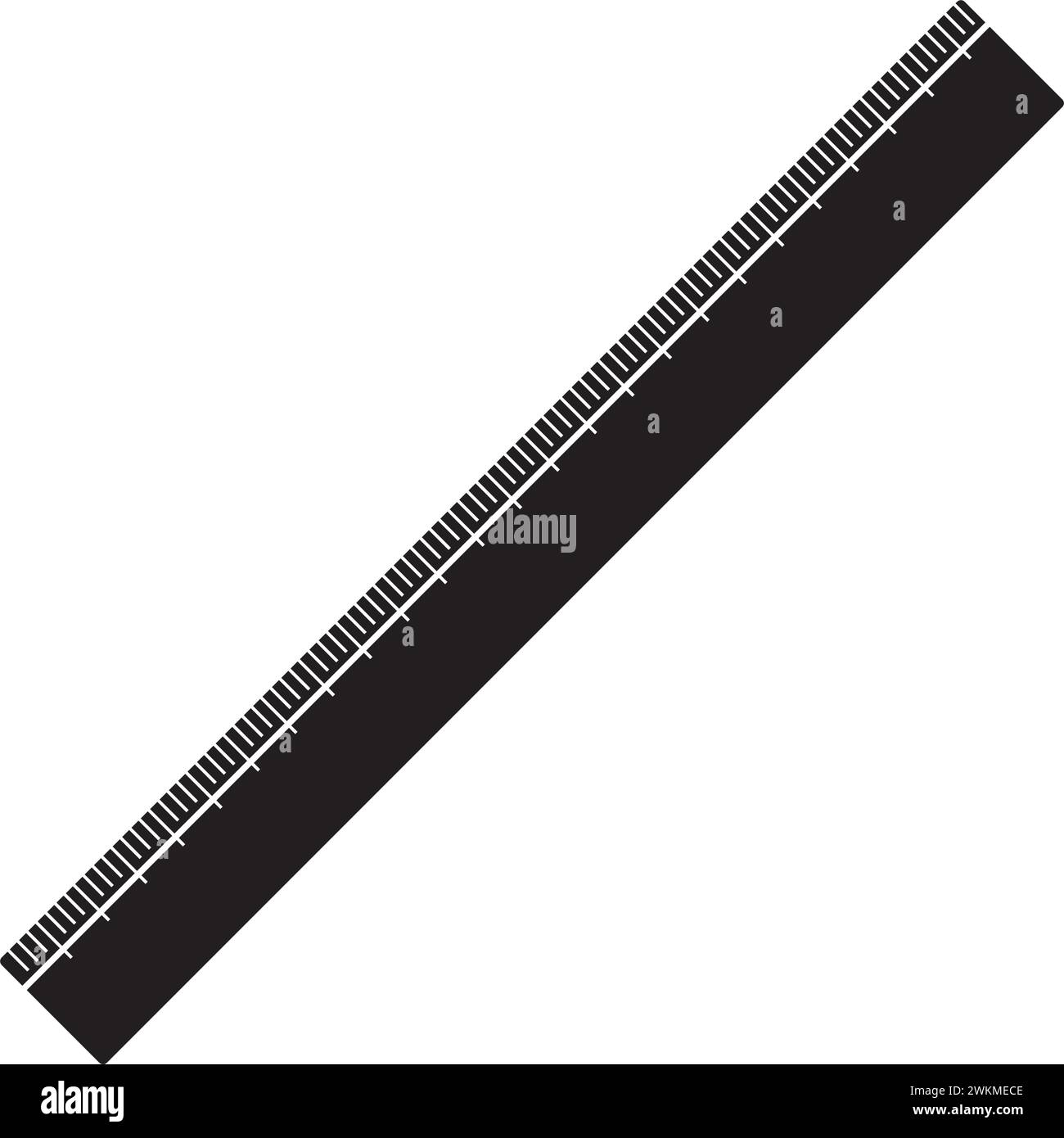 Isolated silhouette of ruler Office supply icon Vector Stock Vector ...