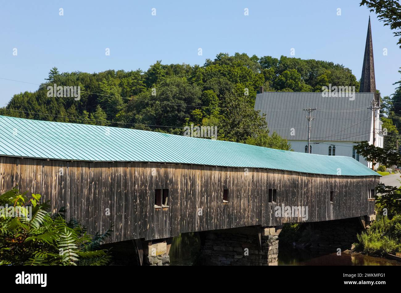 The Bath Covered Bridge in Bath, New Hampshire. This historic covered