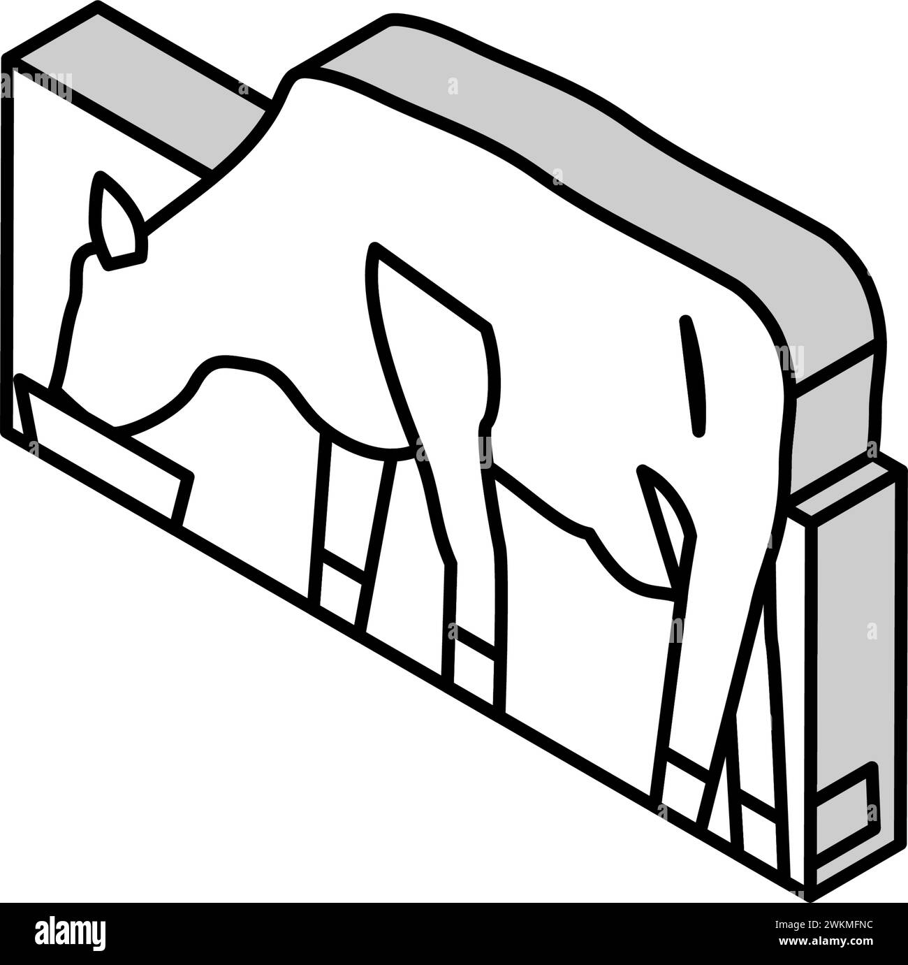 cow drinking water isometric icon vector illustration Stock Vector