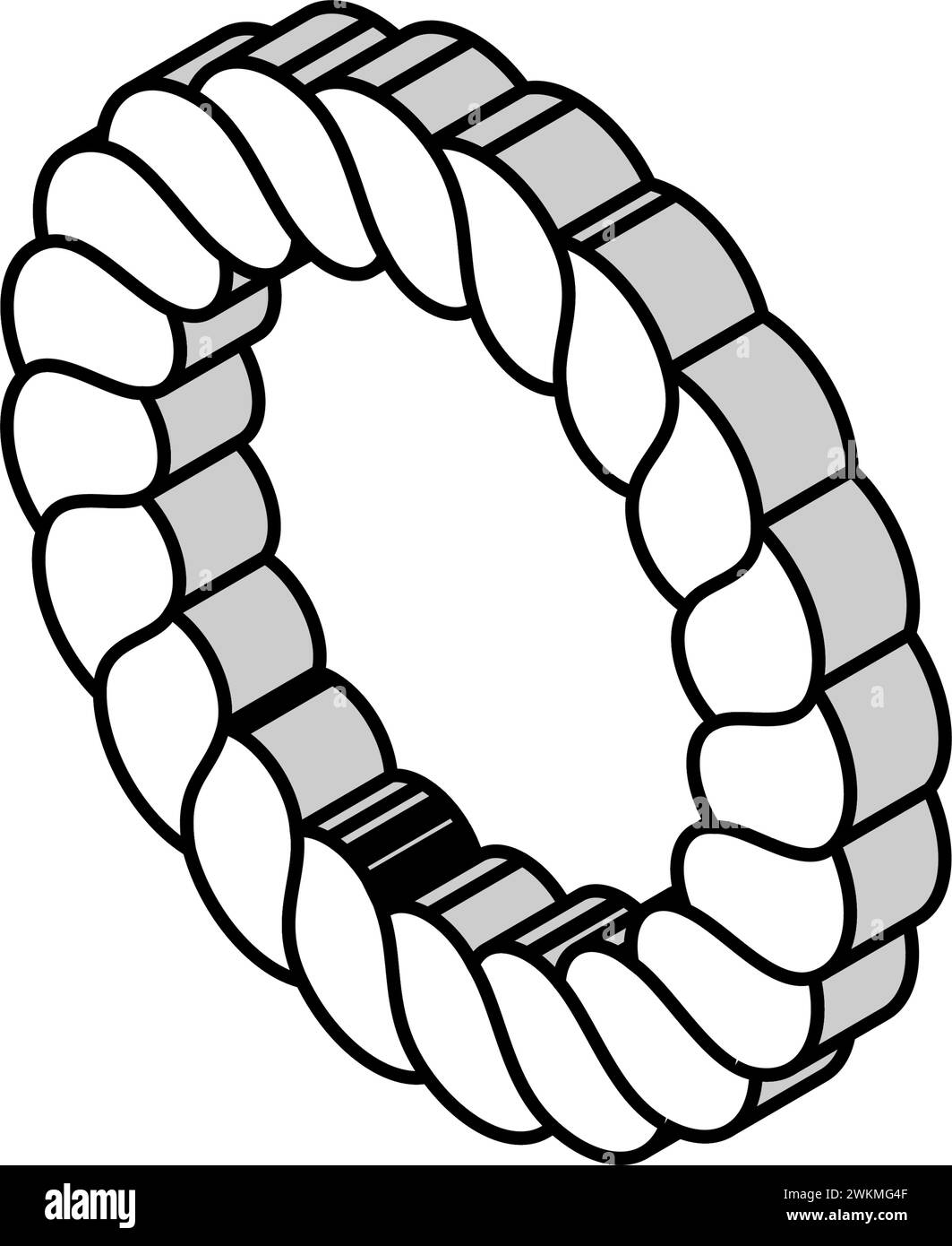shimenawa ring shintoism isometric icon vector illustration Stock Vector
